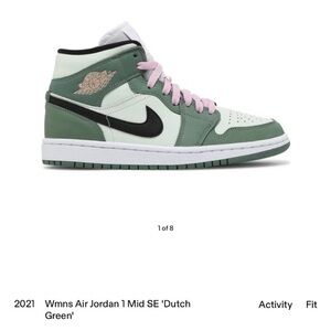 Air Jordan 1 Mid SE 'Dutch Green' Sneakers 6.5